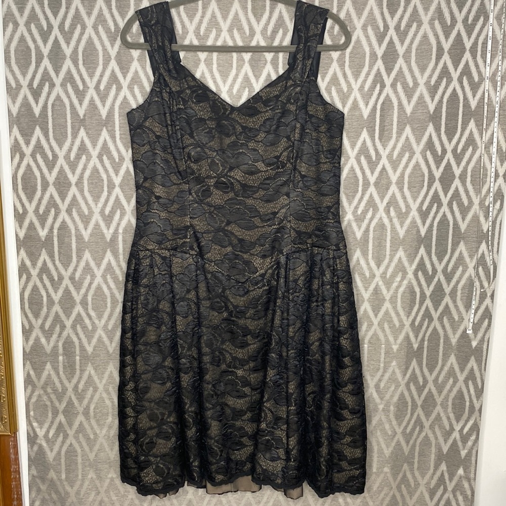 Vintage Cocktail Dress Victor Costa for Saks Black Lace 1980’s